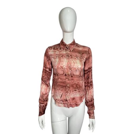 Just Cavalli python print silk shirt