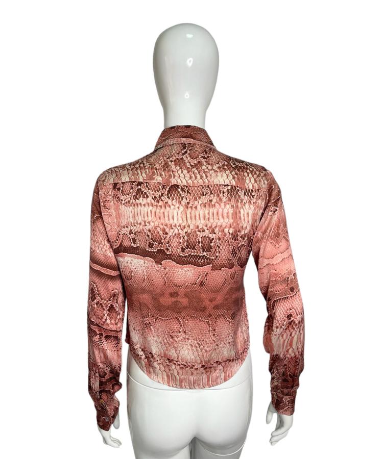 Just Cavalli python print silk shirt