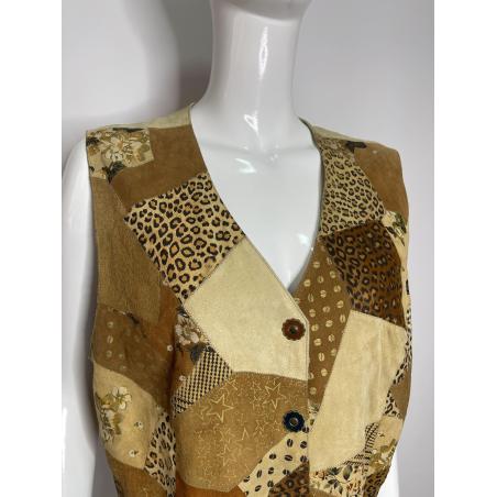 Roberto Cavalli leather patchwork vest