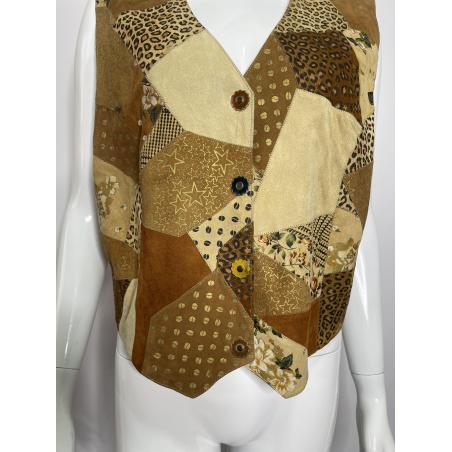 Roberto Cavalli leather patchwork vest