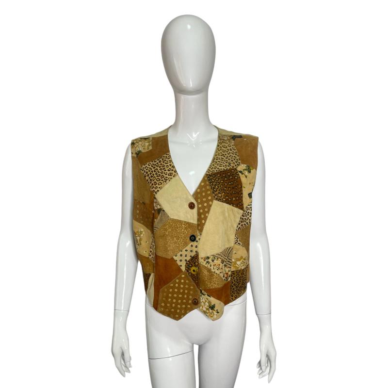 Roberto Cavalli leather patchwork vest