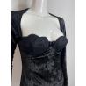 Moschino Couture black velvet top with inserted bra