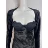 Moschino Couture black velvet top with inserted bra