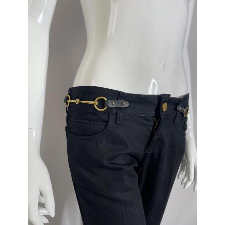 Gucci by Tom Ford black black pants with gold buckles