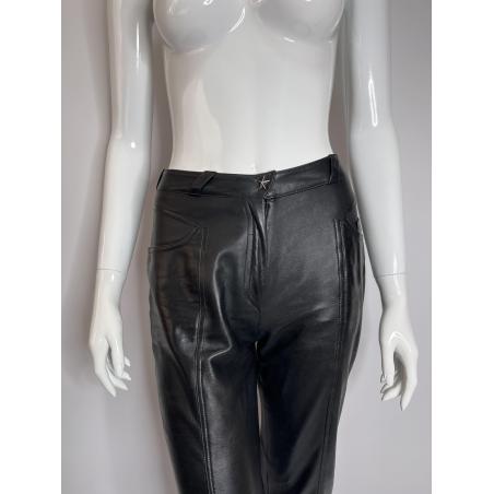 Mugler black leather pants