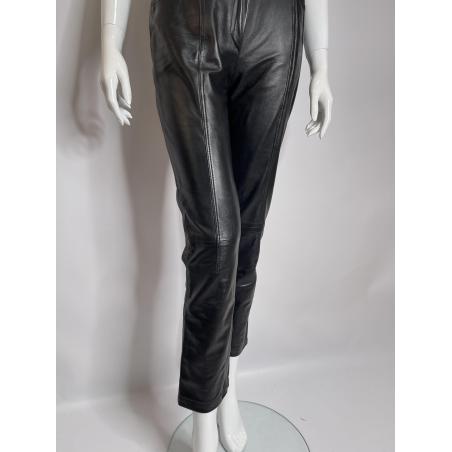 Mugler black leather pants