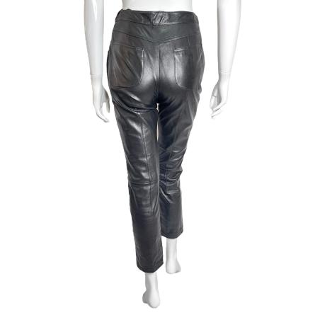 Mugler black leather pants