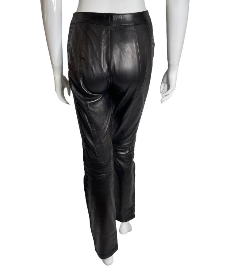 Gucci brown leather motorcycle pants