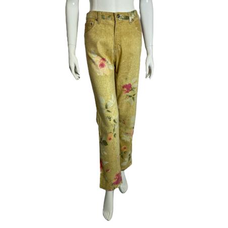 Roberto Cavalli rose print jeans