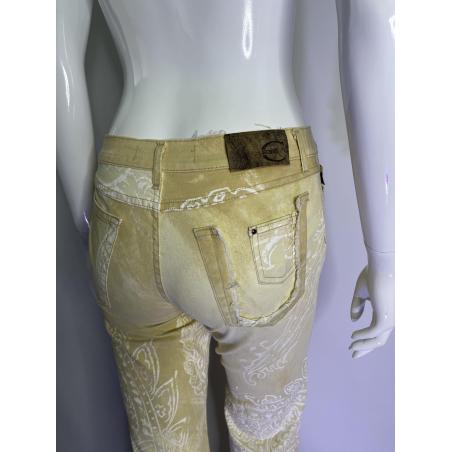 Just Cavalli beige macro paisley print jeans