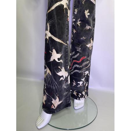 Just Cavalli Japanese garden tapestry jeans