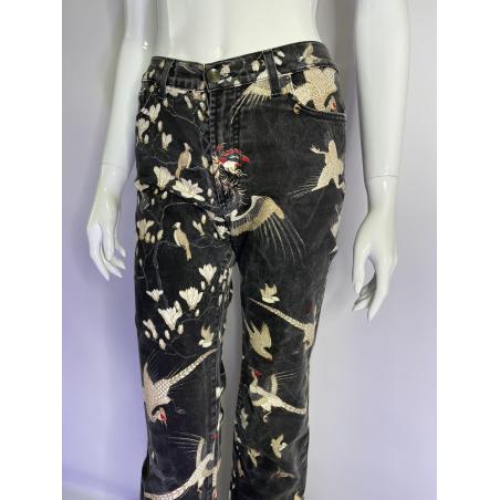 Just Cavalli Japanese garden tapestry jeans