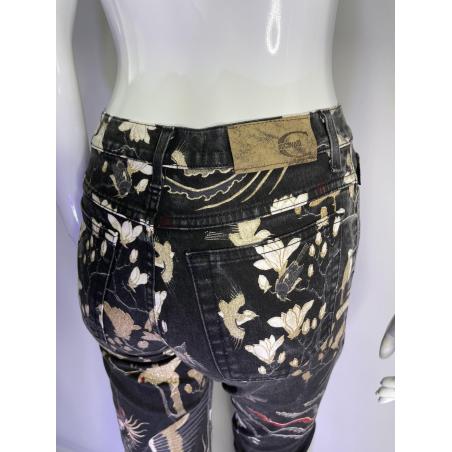 Just Cavalli Japanese garden tapestry jeans