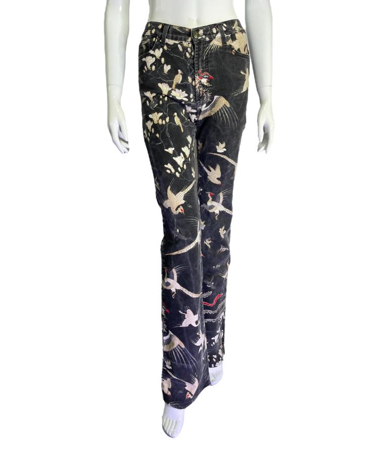 Just Cavalli Japanese garden tapestry jeans