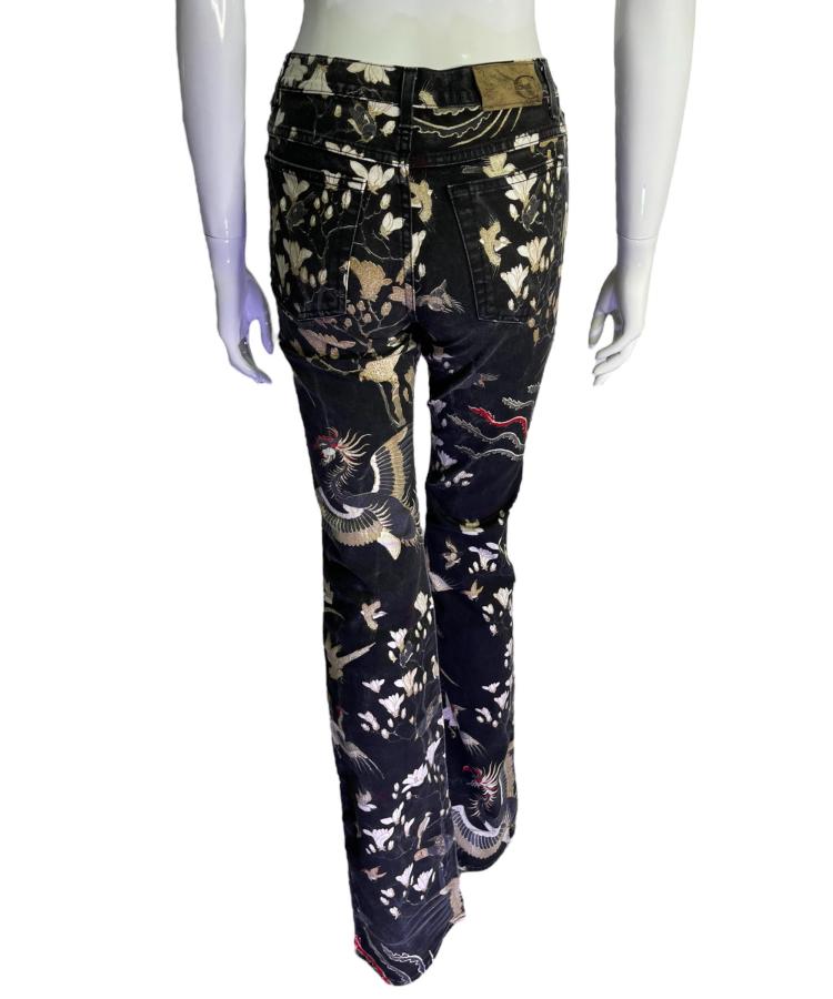 Just Cavalli Japanese garden tapestry jeans