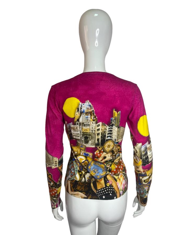 Versace x Tom Roeloffs collage print V-Neck top