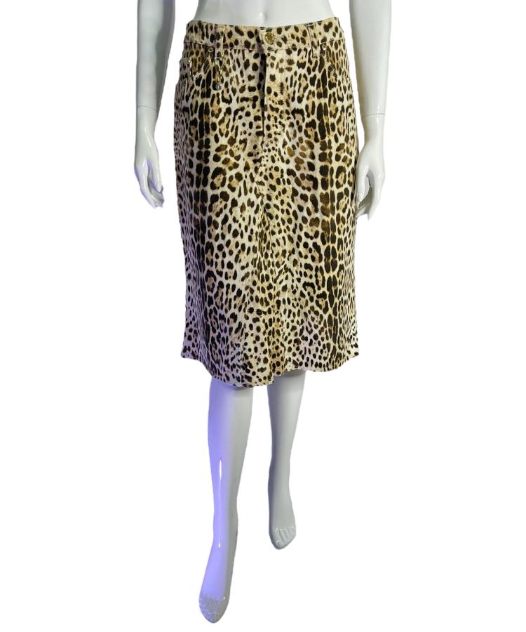 Roberto Cavalli cheetah print skirt