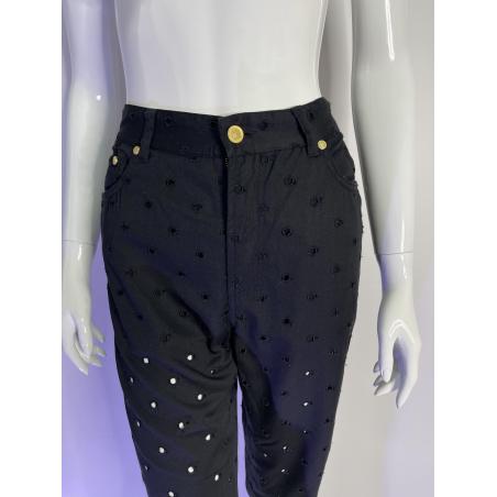 Versace Jeans Couture black perforated jeans