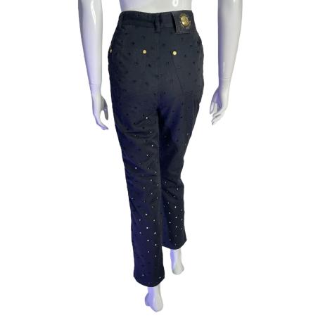 Versace Jeans Couture black perforated jeans