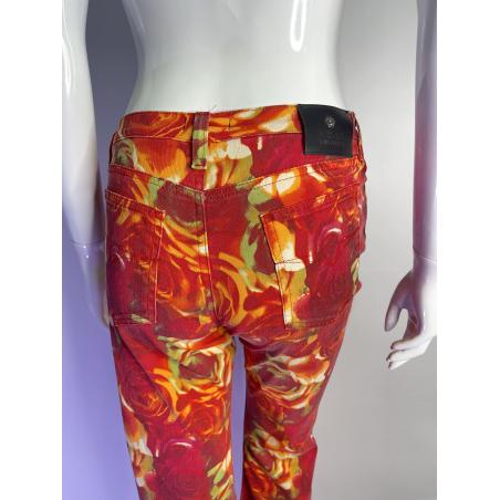 Versace Jeans couture rose print jeans