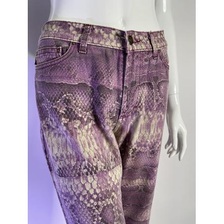 Just Cavalli purple python print jeans