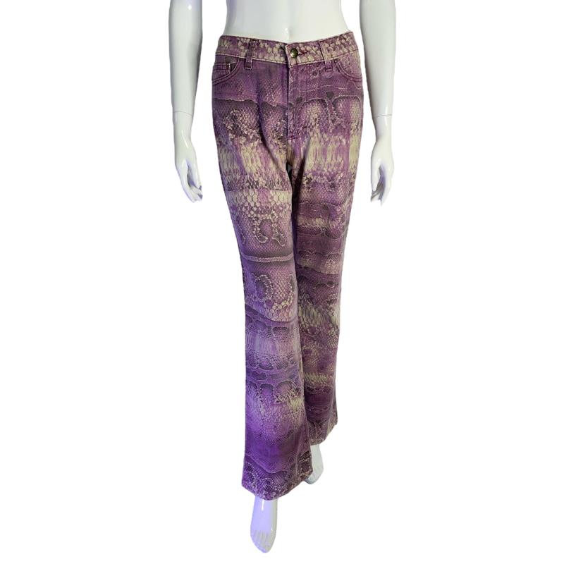 Just Cavalli purple python print jeans