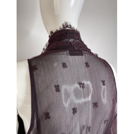 Thierry Mugler burgundy lace corset top